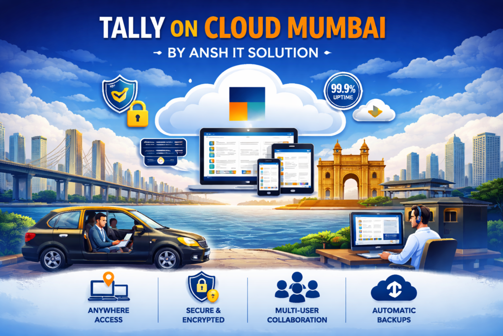 Tally on Cloud in Mumbai with multiple users accessing Tally from different locations through secure cloud servers